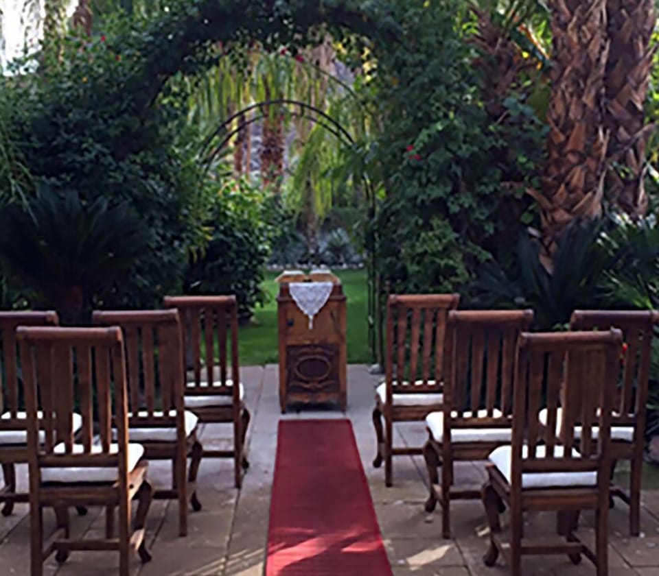 Courtyards and garden areas on the property for small events.