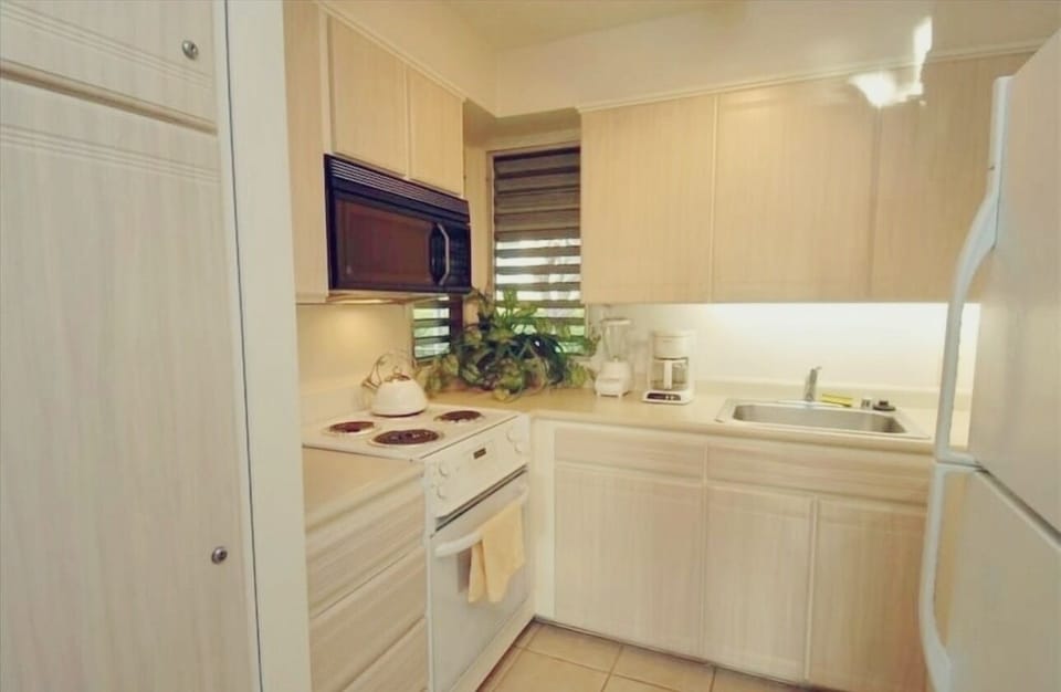 Fully equipped kitchen.