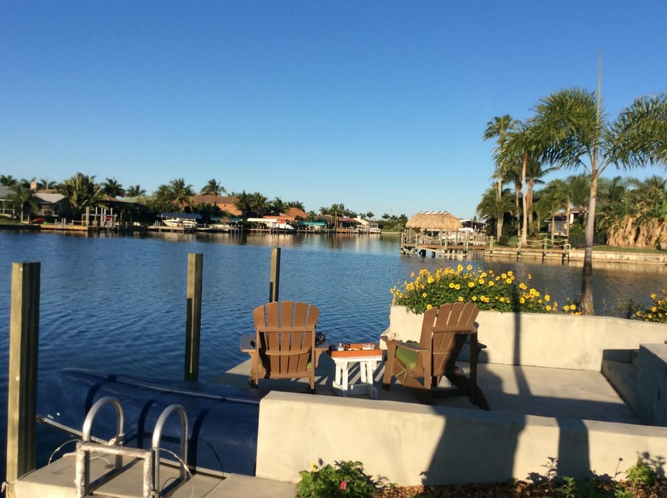 Wide water view from dock at south side.  Beautiful breezes!