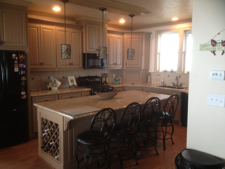 Large Eat In Kitchen. Seating for 4. Beach Views from the Island Counter.