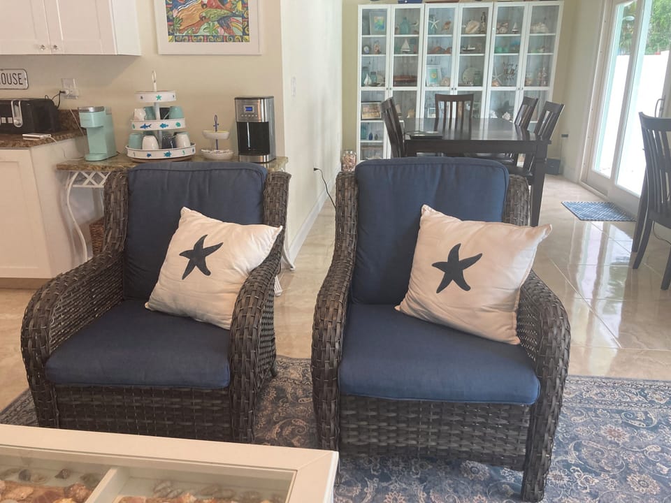 Comfortable wicker chairs to relax