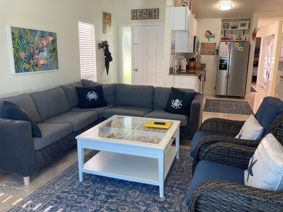 Living room open to kitchen.  Very open floor plan.