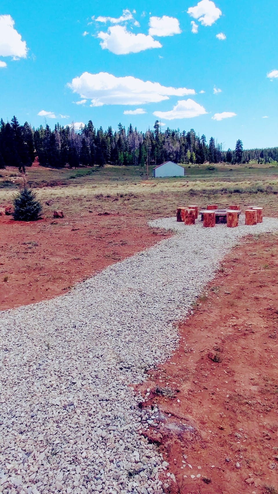 Pathway to outdoor, under the stars, firepit. Listen for the seasonal creek. 