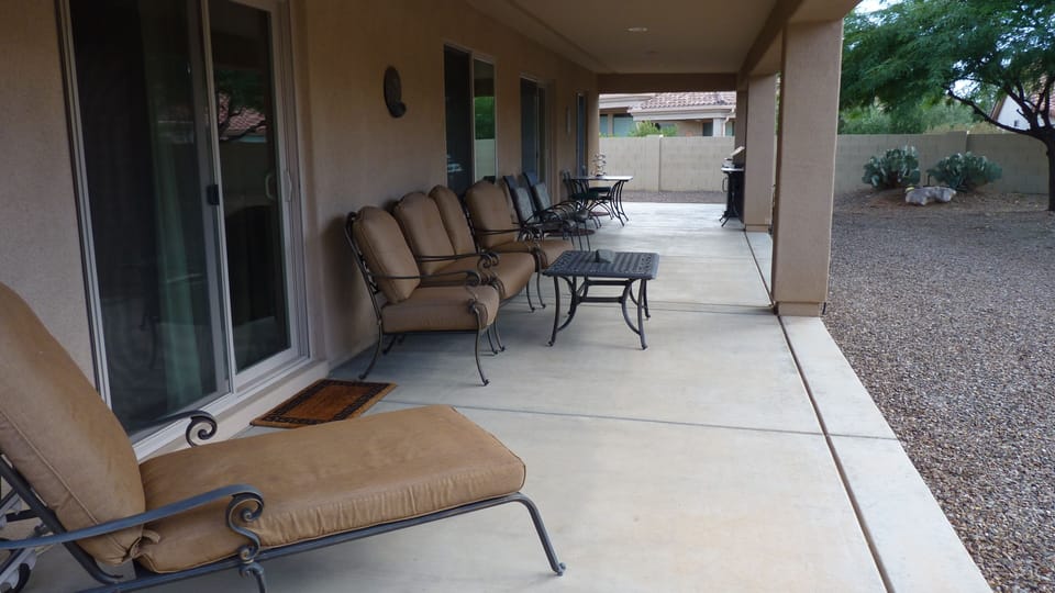 Backyard Patio 6 Chairs, Loveseat 3 Tables, Lounge Chair, BBQ