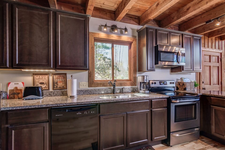 All new Cherry kitchen cabinets