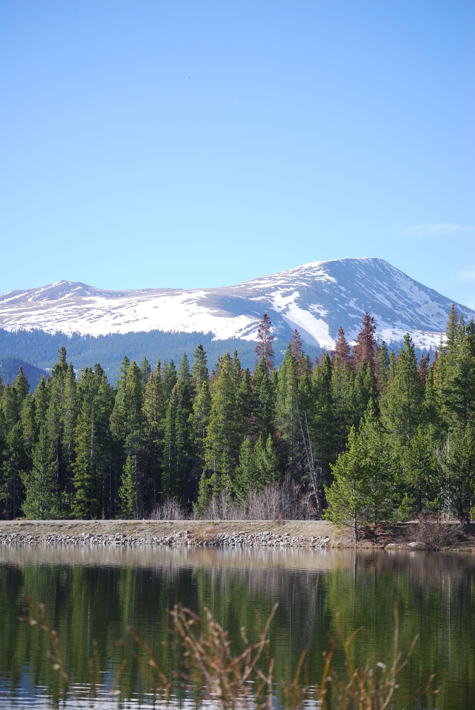 Breckenridge Outdoor Education Center (BOEC) Lake. Snow Flake trail is far side.