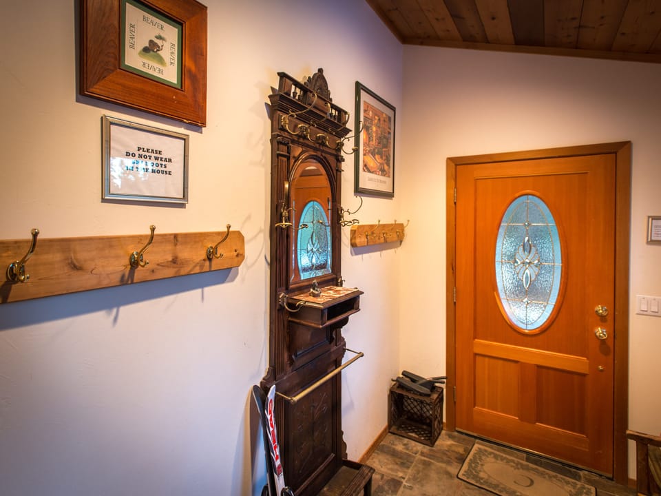 The mud room is ready for your boots and jackets