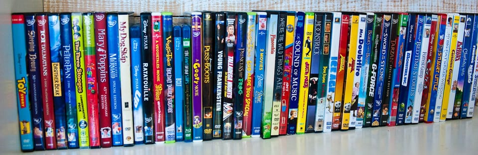 Family friendly DVDs to borrow.