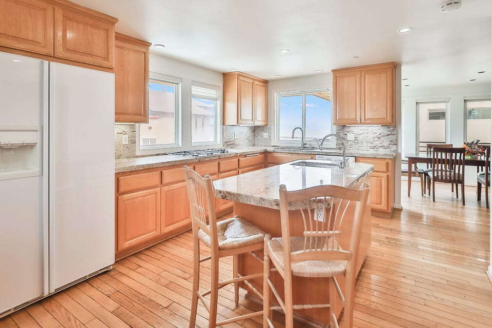 Kitchen island with extra seating. 