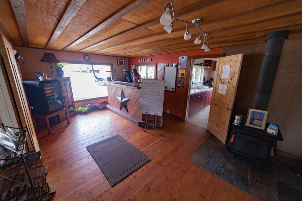 welcome area/ bar in main lodge