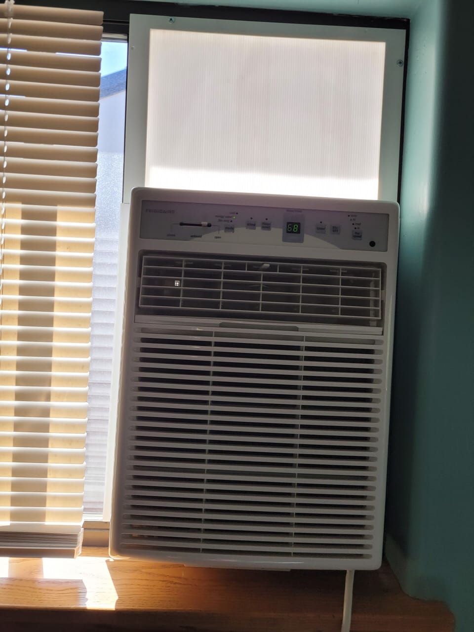 Window A/C will keep bedroom cool on the hottest days.