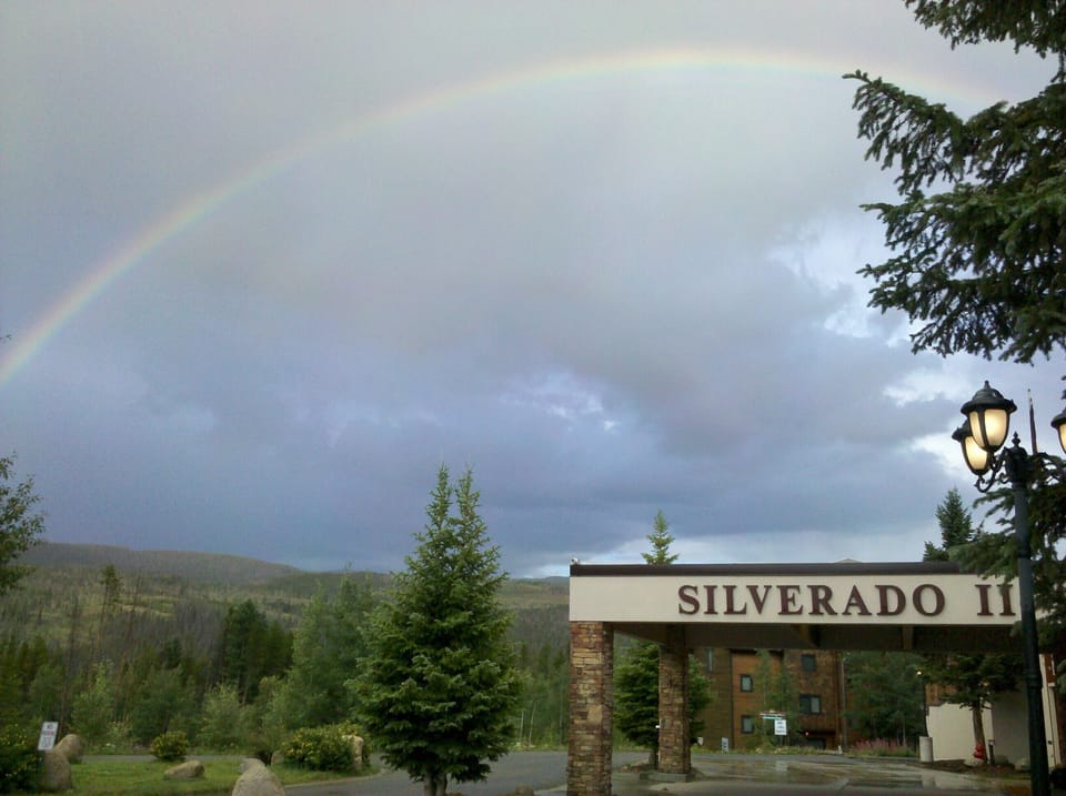 Rainbow over main entrance to Silverado II.