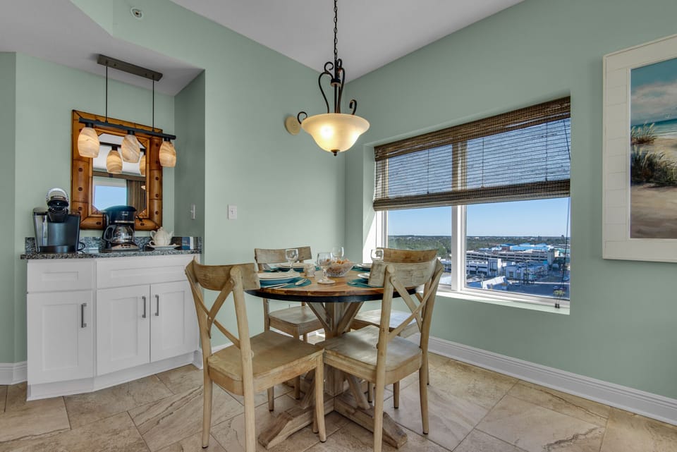 Dining area & Coffee bar with Mr. Coffee and Keurig coffee brewers.