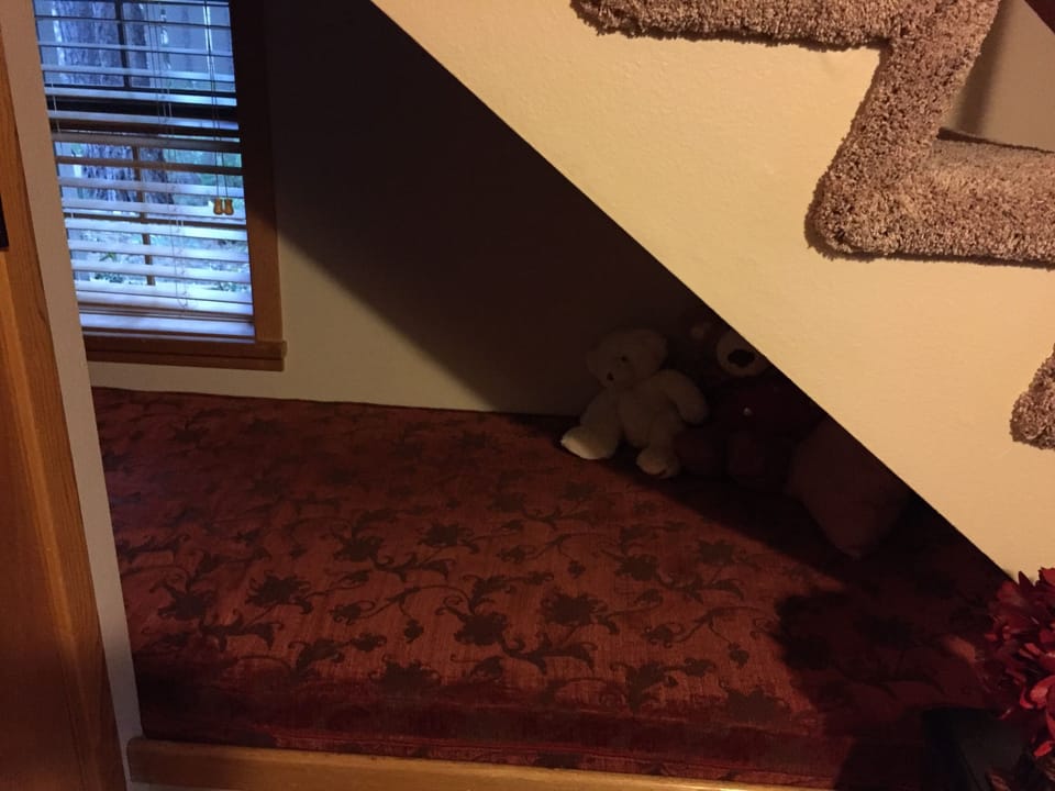 Under Stair day bed in entryway/ with reading light 