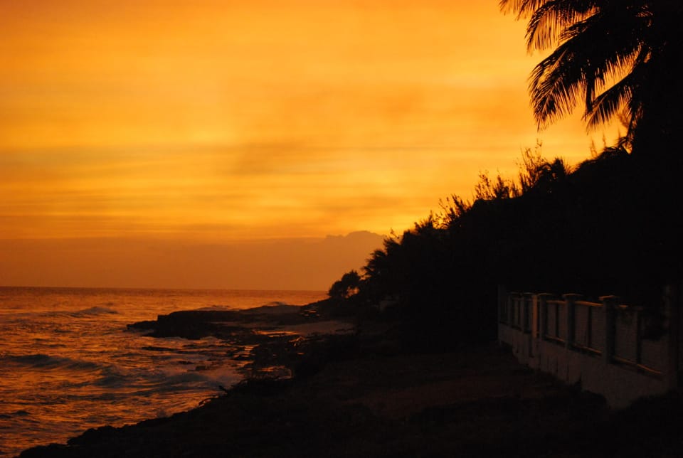 Ocean view of sunset at The Rosalie