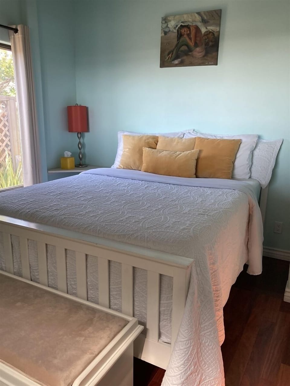 The fourth bedroom has a queen bed