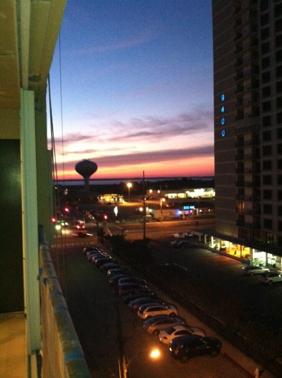 Sunset view from balcony