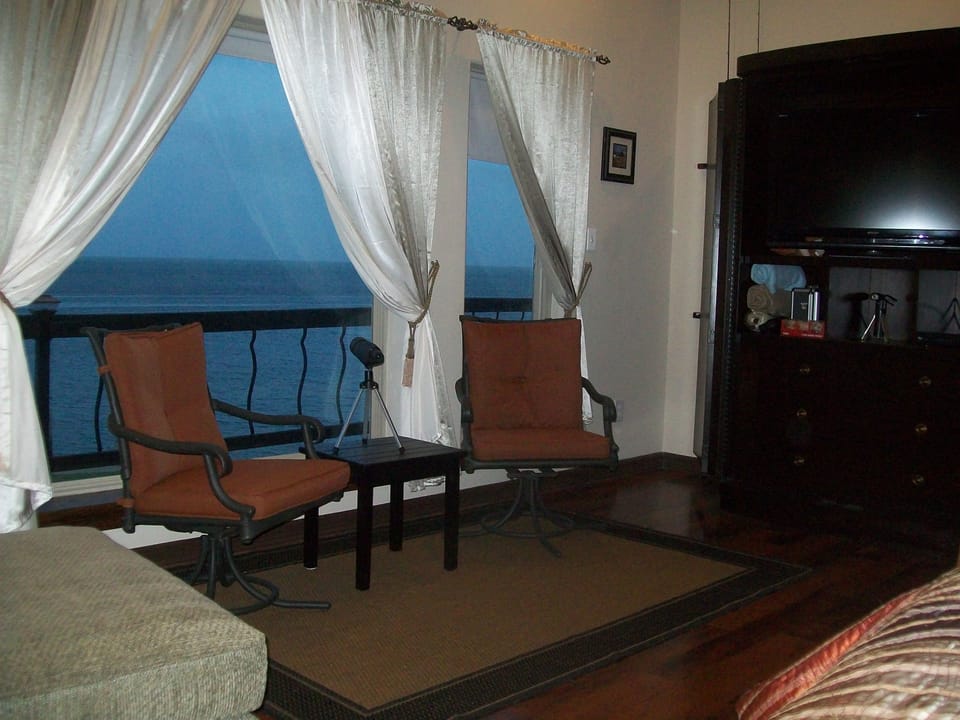 View from master bedroom and large LCD TV with DTV