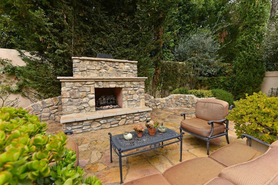 Gas fireplace sitting area