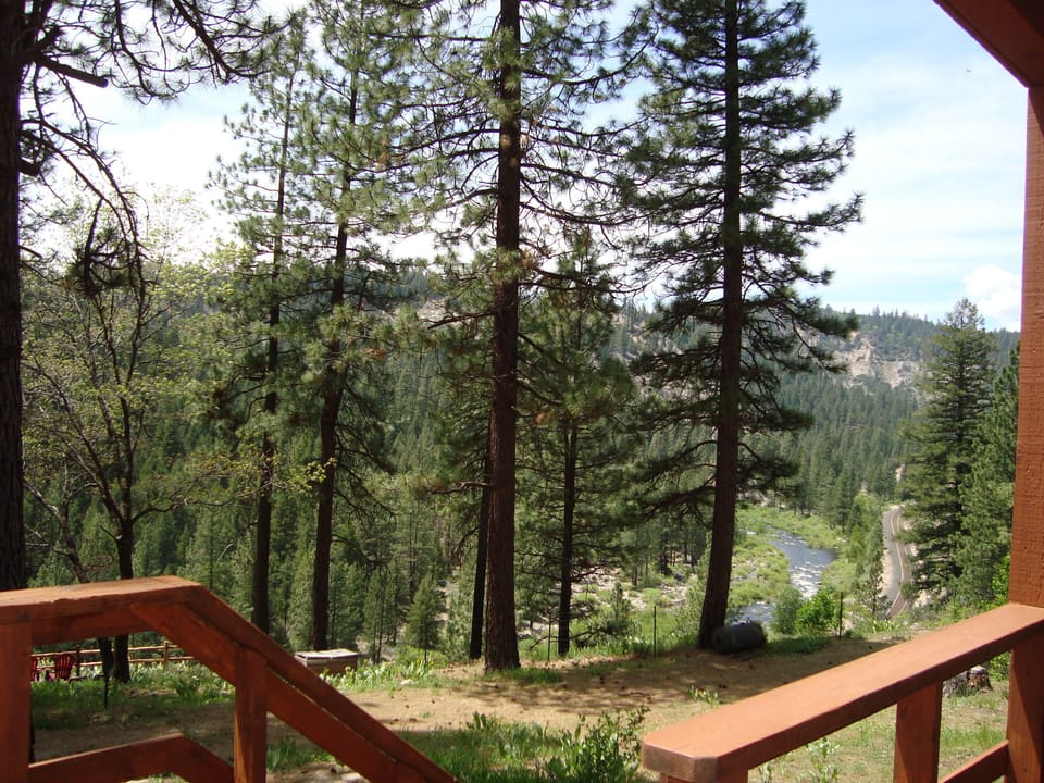 View off back deck with view of river