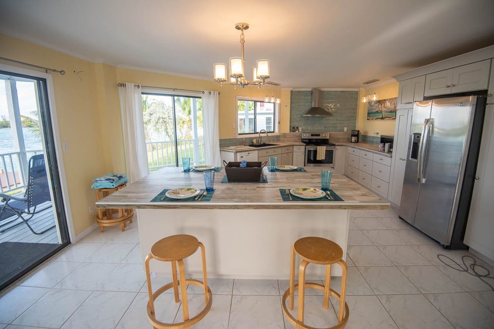 Island view in to Kitchen 