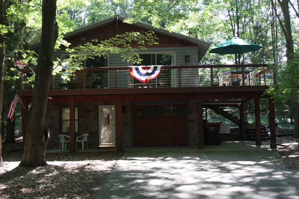 View of deck from driveway 