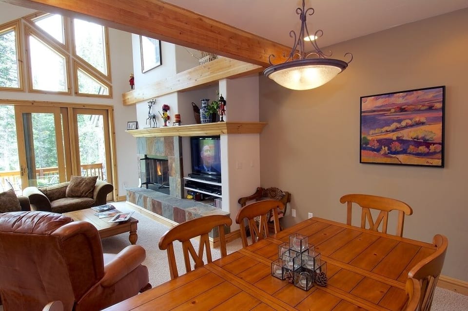 Dining room that seats 10 is at top of stairs in main living area