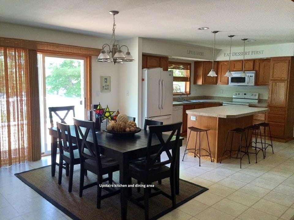 Upstairs kitchen and dining room