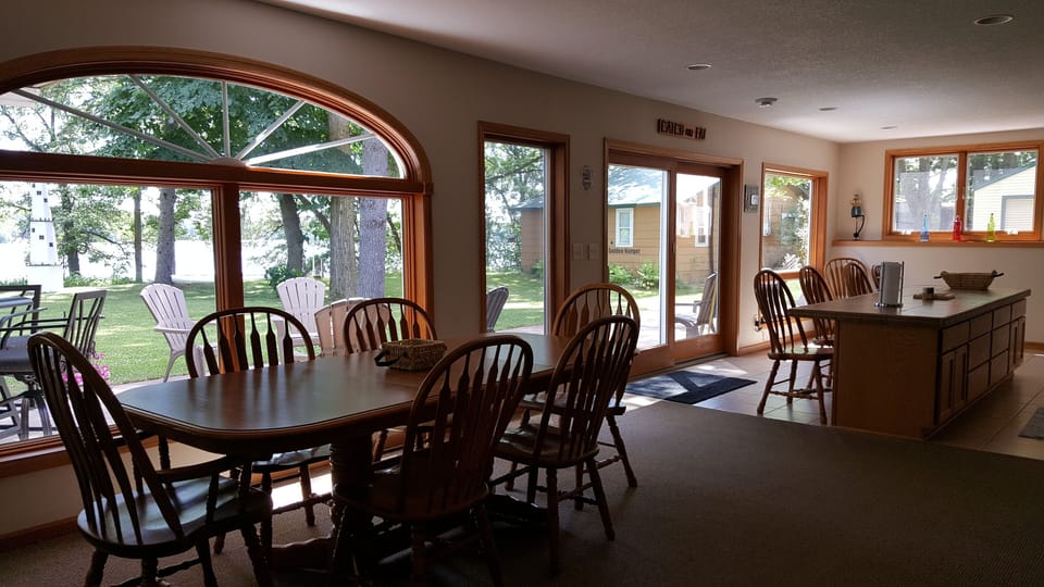 downstairs dining area and kitchen