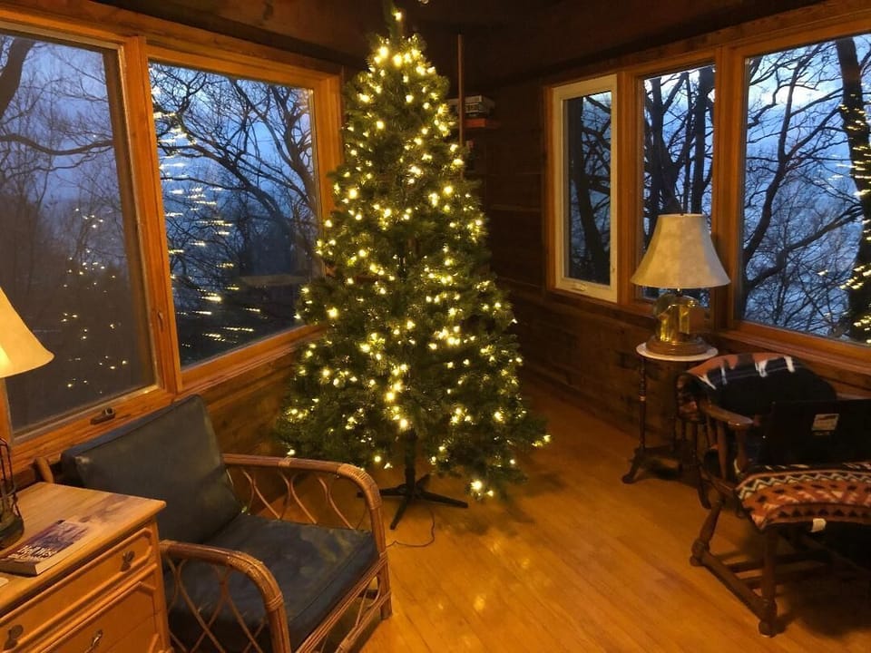 Christmas tree on display Thanksgiving to New Years.