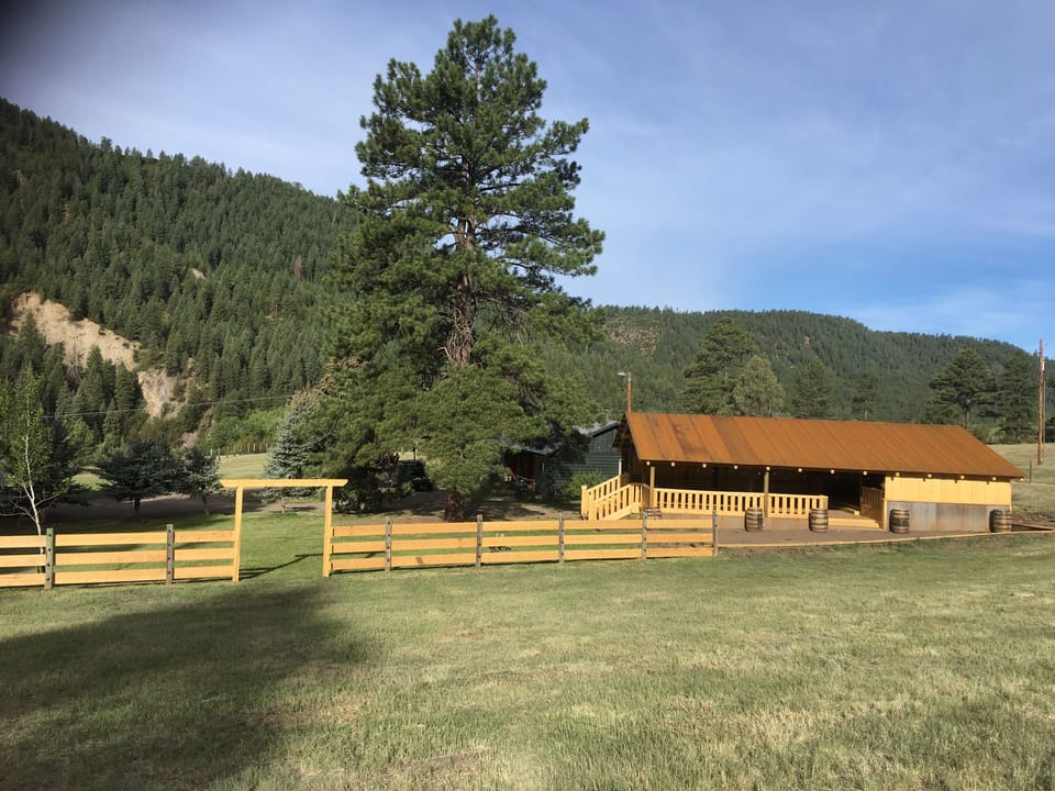 Ceremony site by Pavilion under Timber arch