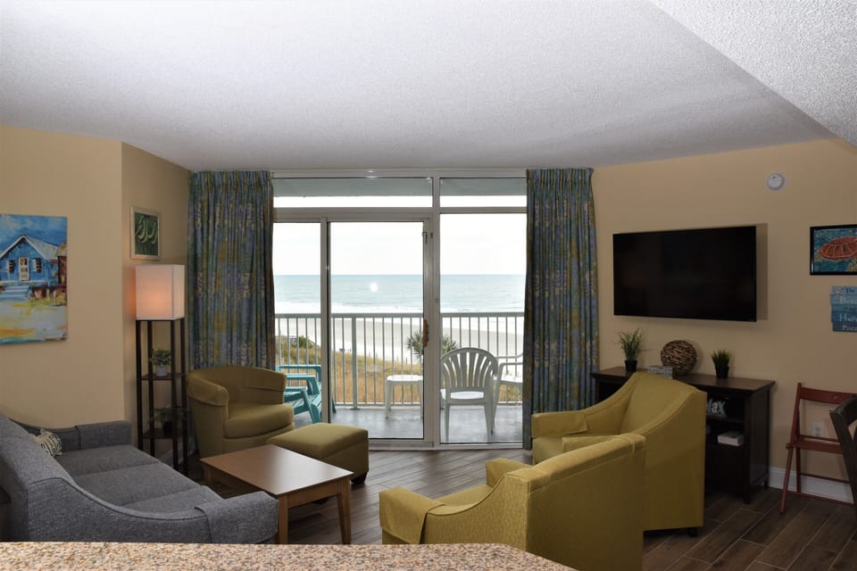 The wonderful view of the beach while standing in the kitchen.
