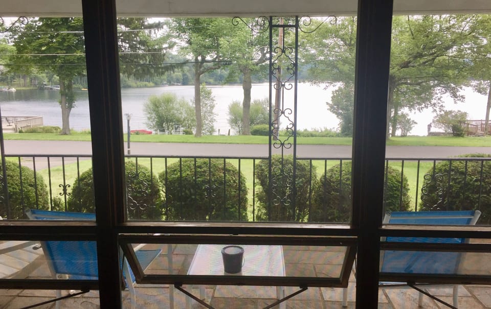 Beautiful view of the lake from the picture window