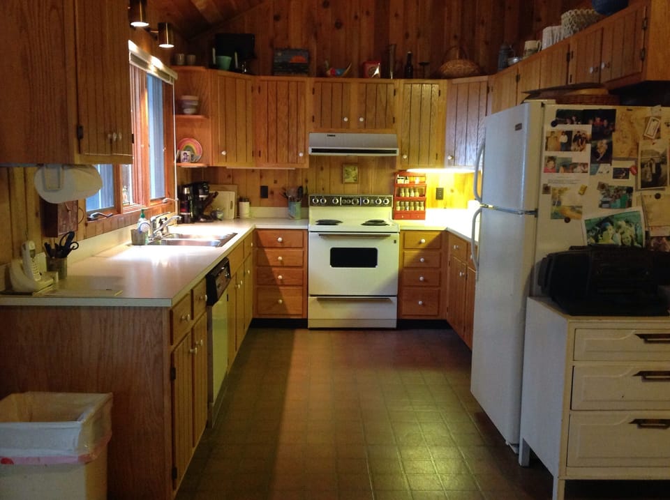 Spacious, well-appointed kitchen with gorgeous lake views
