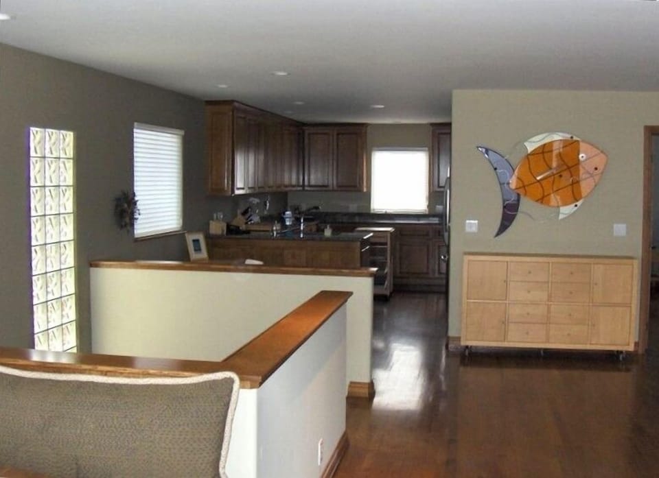 View from Dining Area with open spacious view back to Kitchen.