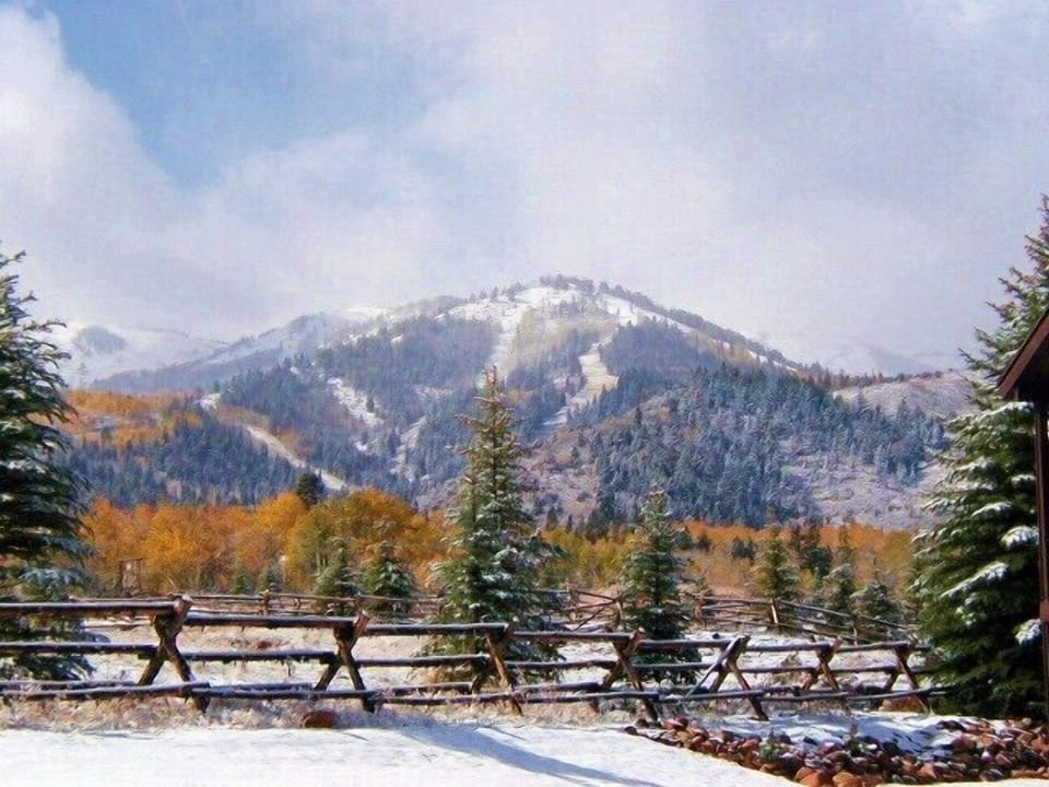 Snow in Fall around our beautiful backyard