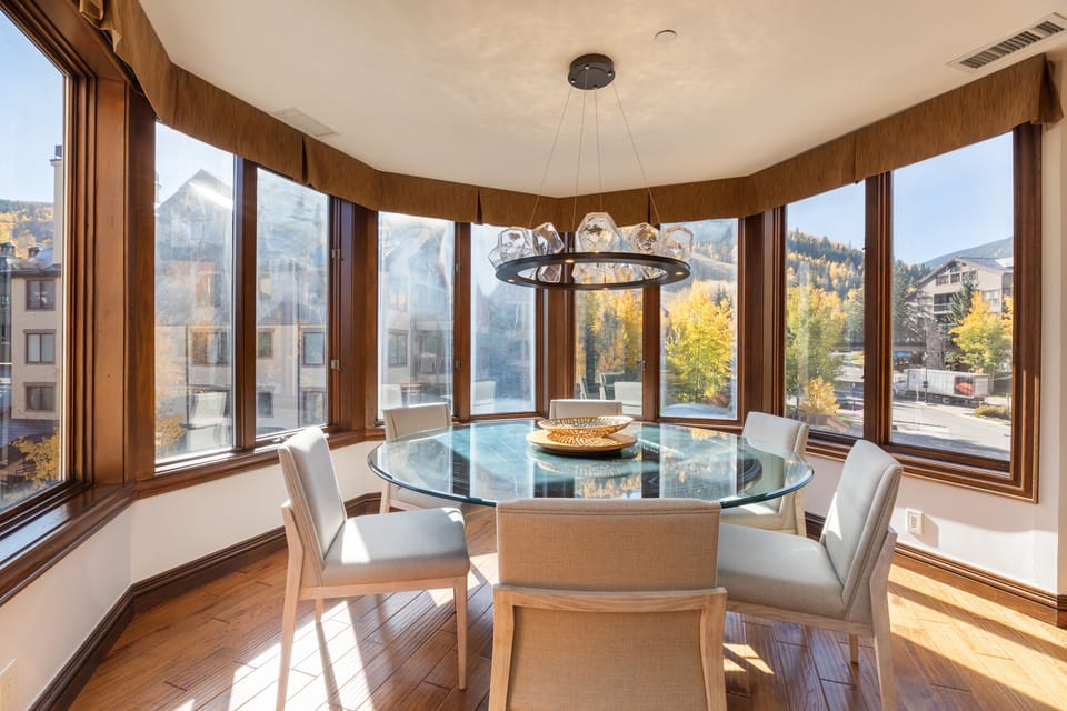 Amazing views of the mountains and Beaver Creek Village from the dining room!