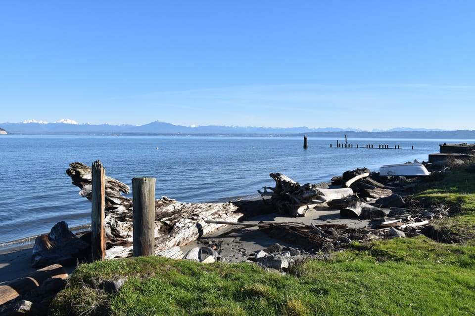 Brighton beach and mountain views