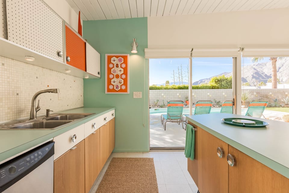 Kitchen opens directly to the patio for entertaining