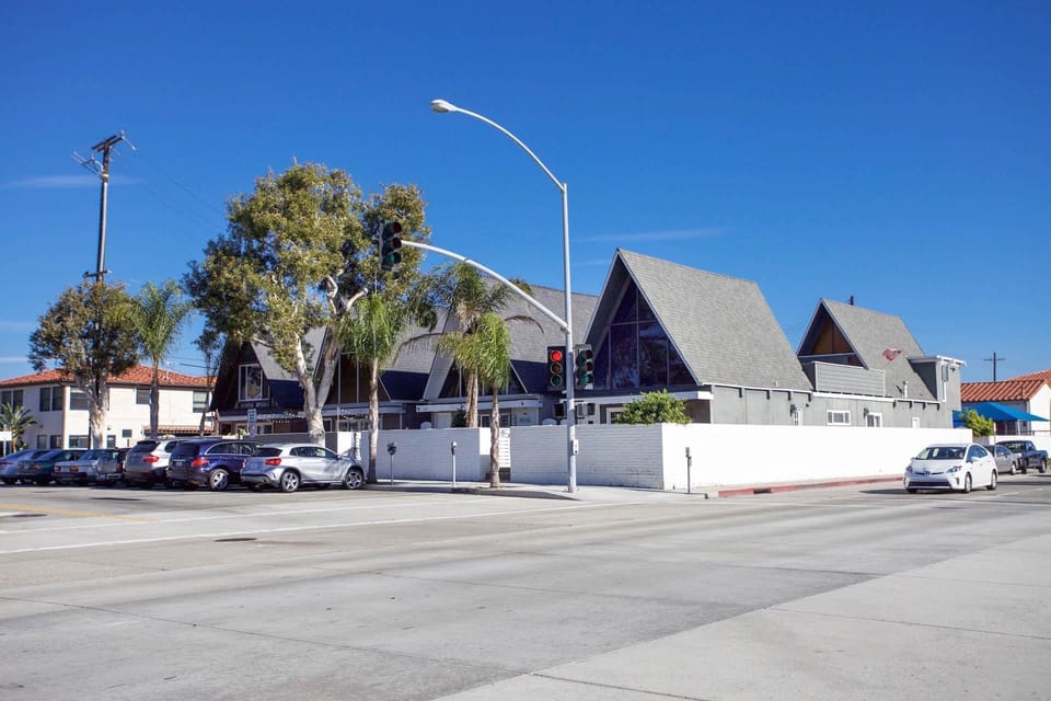 Exterior view of your rental and its sister A-frame homes.
                