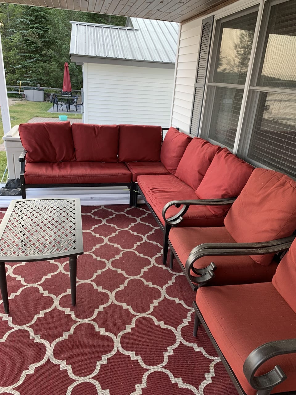 Outdoor sitting area.