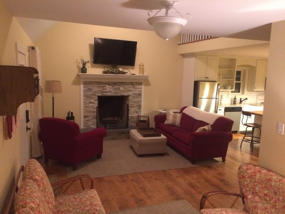 Living room areas, open floor plan