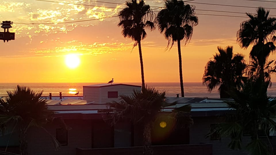 watching sunset from the patio of the Penthouse - Unit C