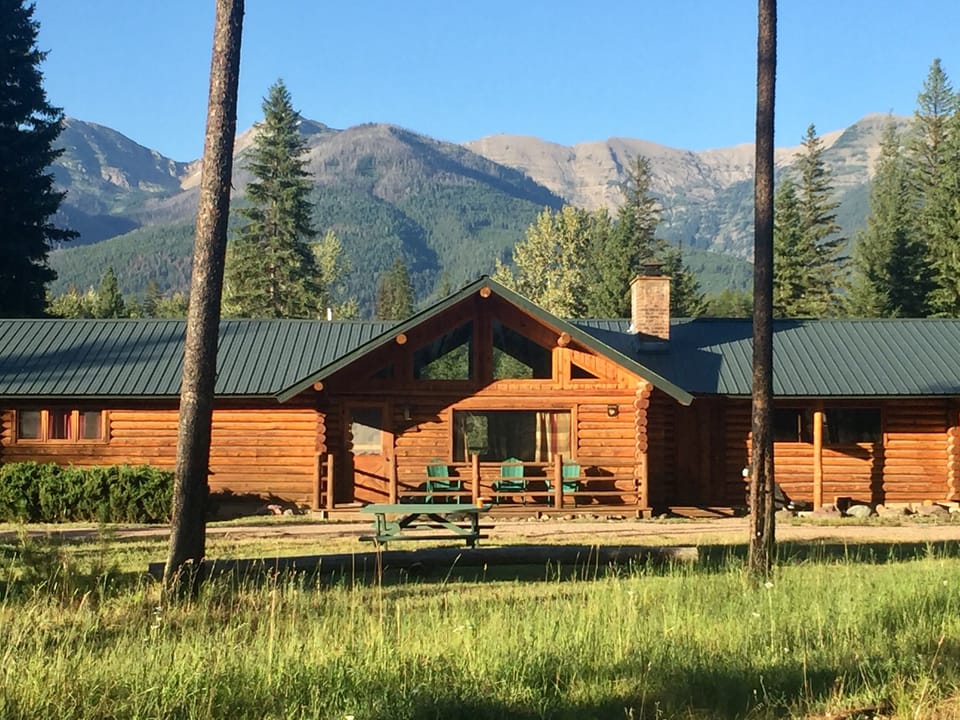 Front of cabin in the summer