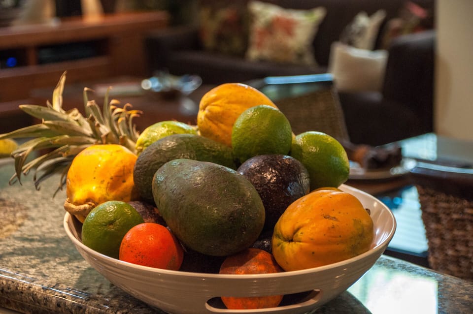 Enjoy fresh fruit and veggies from the many island markets