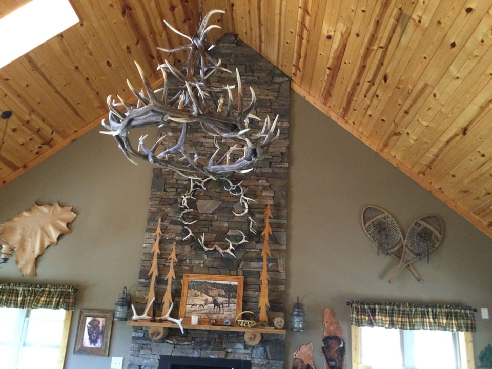 Another view of the two story fireplace.