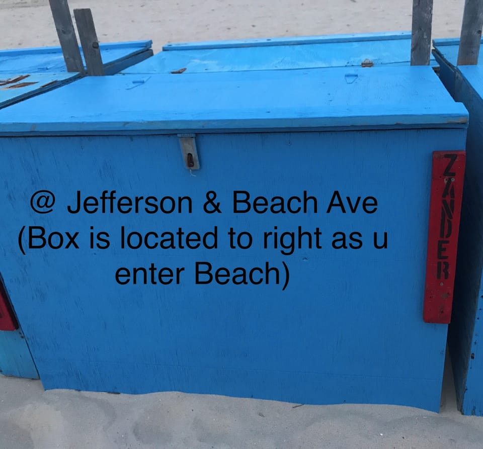 Beach box on beach!