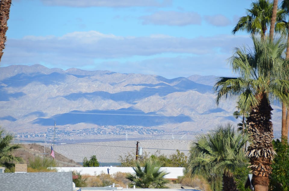 Street view across the expansive valley