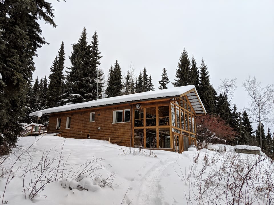 South side of house in winter