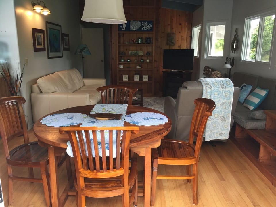 Dining and living room areas